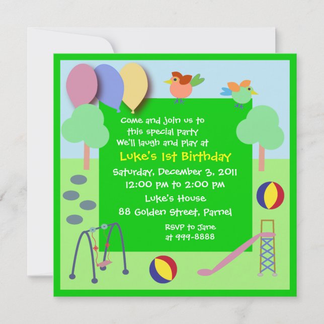 Birthday Invitation: 006 Playground Invitation (Front)