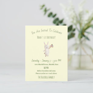 Birthday Invitation (10,8 x 14,2 cm) - Rabbit Postcard