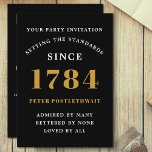 Birthday Invitation Black Gold Any Year For Him<br><div class="desc">For an elegant any age birthday party celebration. A black and gold elegant template. Personalise and add a name and party details. All the text can be edited to create your own unique design.</div>