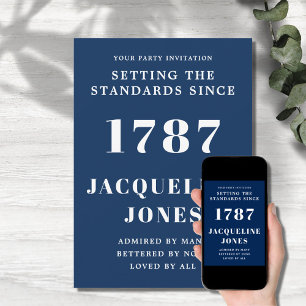 Birthday Invitation Blue And White