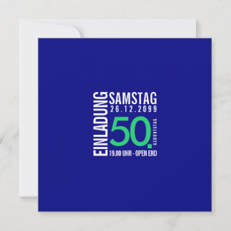 Birthday Invitation (Blue or custom colors)