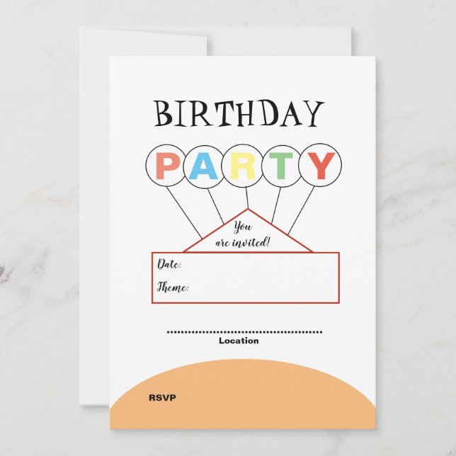 Birthday invitation card (Front)