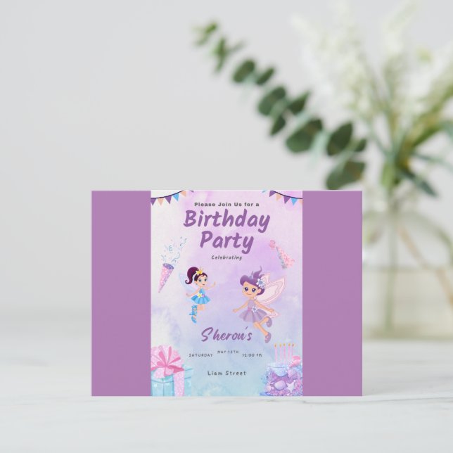 Birthday invitation card (Standing Front)