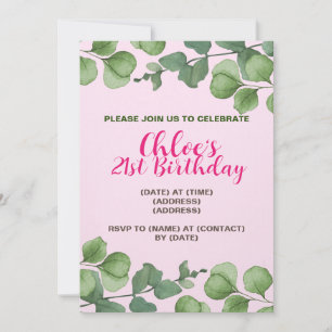 Birthday Invitation Card, Editable Template