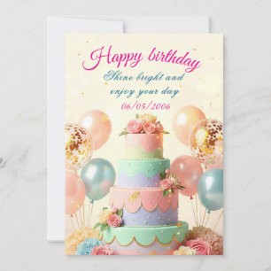 Birthday Invitation Card,Elegant & Customisable