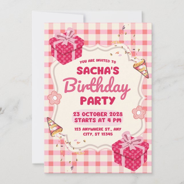 Birthday Invitation Clean Modern Minimal Style (Front)
