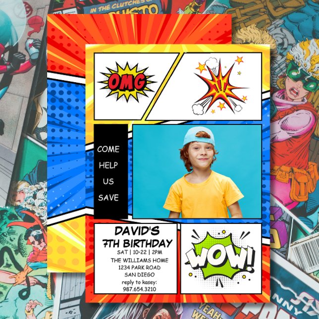 Birthday Invitation Comic Book Style Pop Art (Creator Uploaded)