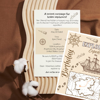 Birthday Invitation Explorer Expedition