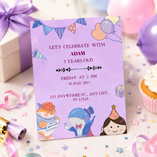 Birthday Invitation Fun Colourful Celebration Part