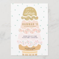 BIRTHDAY INVITATION - ICE CREAM CONE SCOOPS