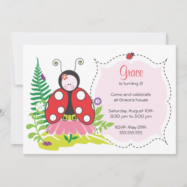 Birthday  Invitation - Ladybug (Front)
