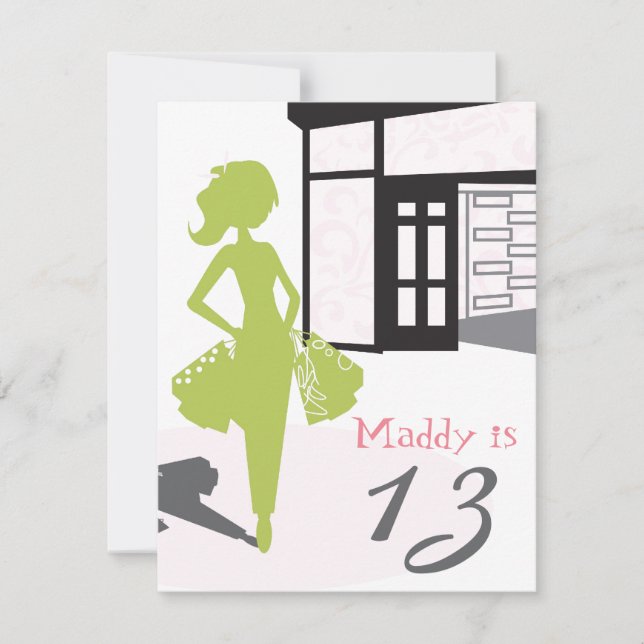 Birthday Invitation - Party at the Mall (Front)