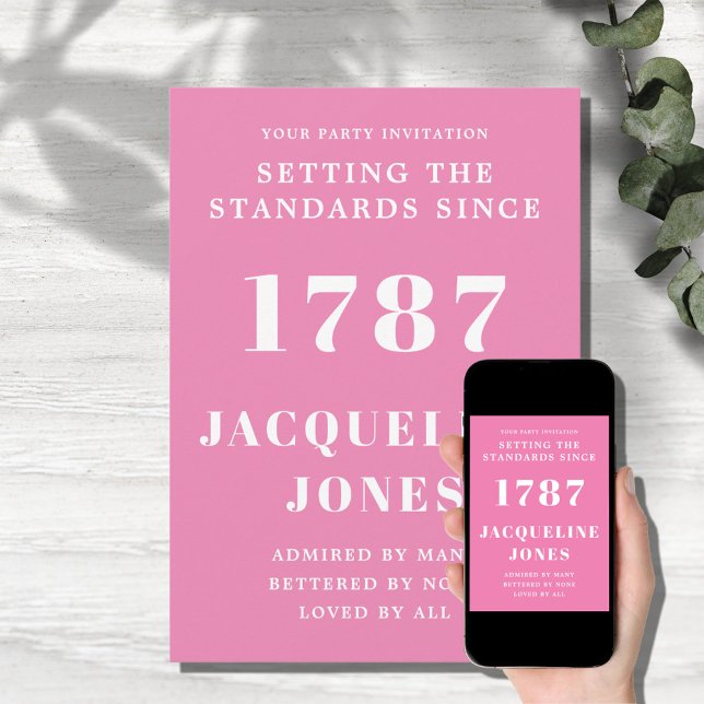 Birthday Invitation Pink And White  (Creator Uploaded)