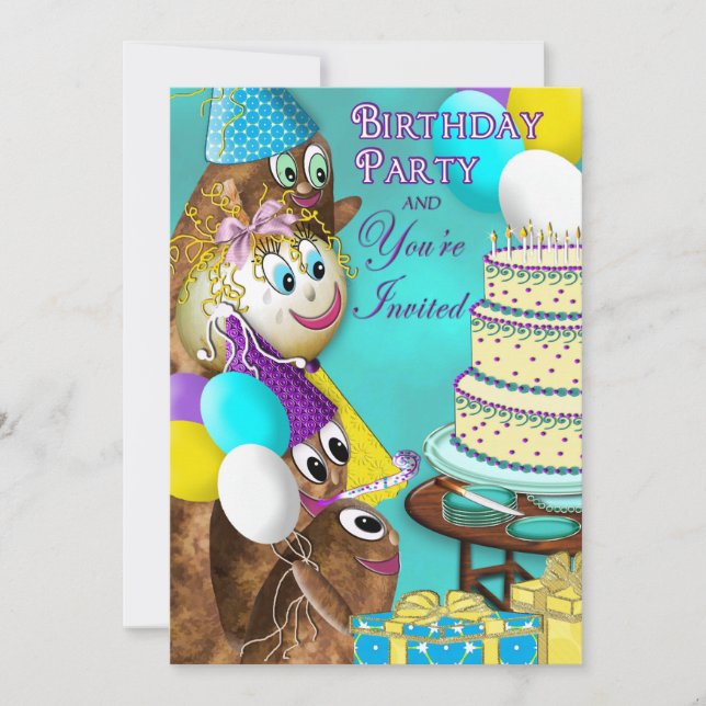 BIRTHDAY INVITATION -POTATO FAMILY COLLECTION (Front)