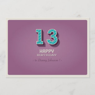 Birthday Invitation - Purple Vintage Design