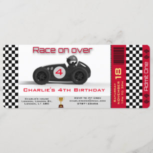 Birthday Invitation Racing Car Theme personalized