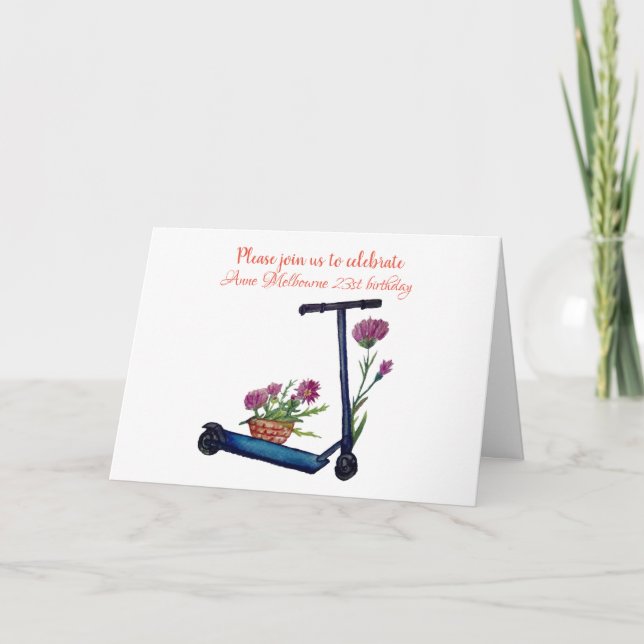 Birthday Invitation Wtareolor Art (Front)