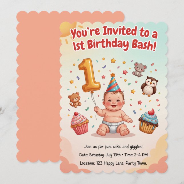 Birthday Invitations (Front/Back)