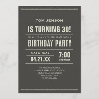 Birthday Invitations for Adults