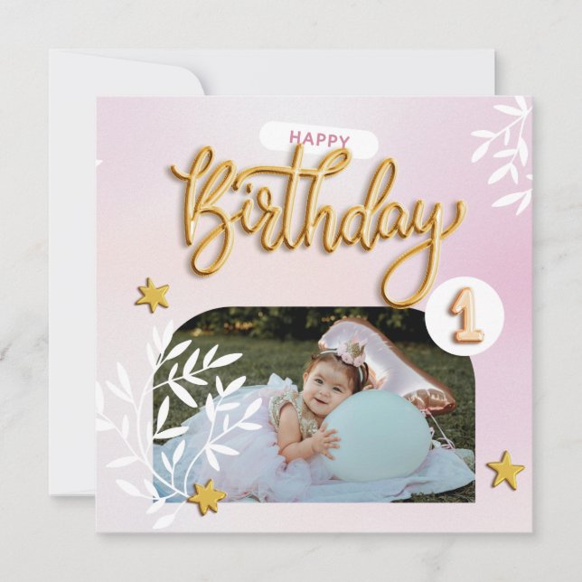 Birthday Invitations for girl (Front)