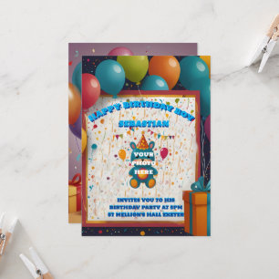 Birthday invitations party times and address