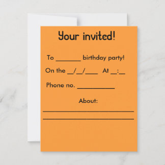 Birthday invite