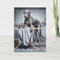 Birthday Irish Wolfhound Ironing
