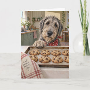 Birthday Irish Wolfhound with Cookies Card