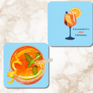 Birthday Italian Cocktail Vintage Retro Custom Coaster