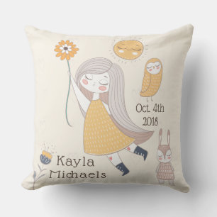 Birthday "It's A Girl! Personalised Name Pillow