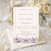 Birthday ivory lavender florals