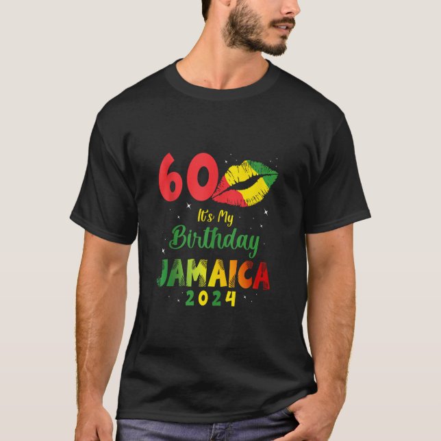Birthday Jamaica Girl 60th Birthday 2024 Jamaica V T-Shirt (Front)
