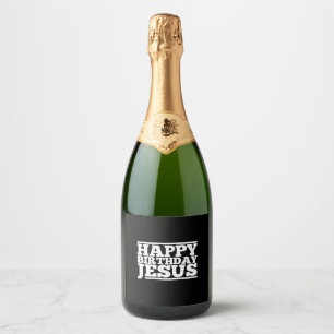 Birthday Jesus Christmas Sparkling Wine Label