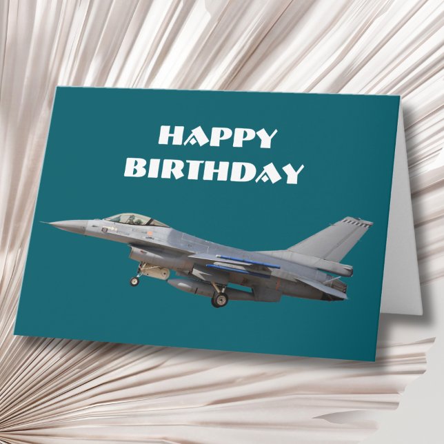 Birthday Jet Fighter Aeroplane Pilot Military Cust Card (Creator Uploaded)