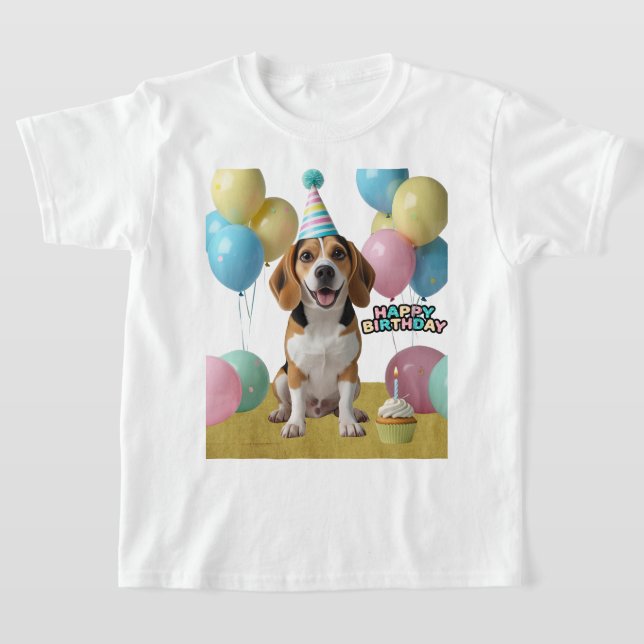 Birthday Joy with My Beagle T-Shirt (Laydown)