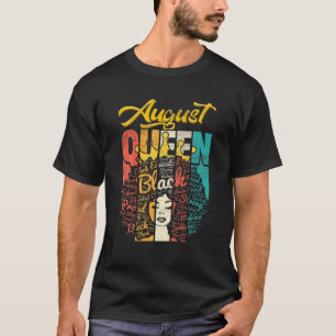 Birthday Junenth Queen Born In August Girls Women T-Shirt