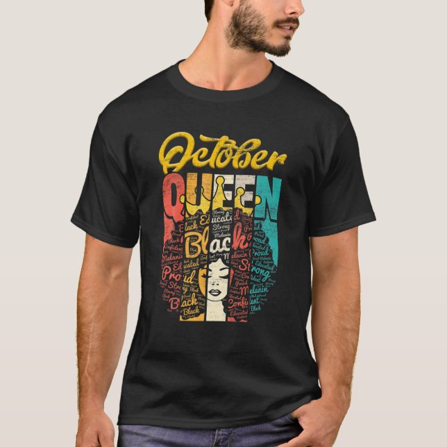 Birthday Junenth Queen Born In October Girls Women T-Shirt (Front)