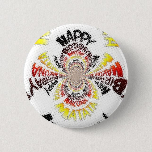 Birthday Kaleidoscope Art Print 6 Cm Round Badge (Front)