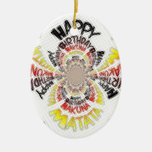 Birthday Kaleidoscope Art Print Ceramic Tree Decoration