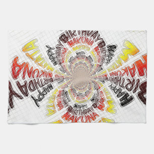 Birthday Kaleidoscope Art Print Tea Towel