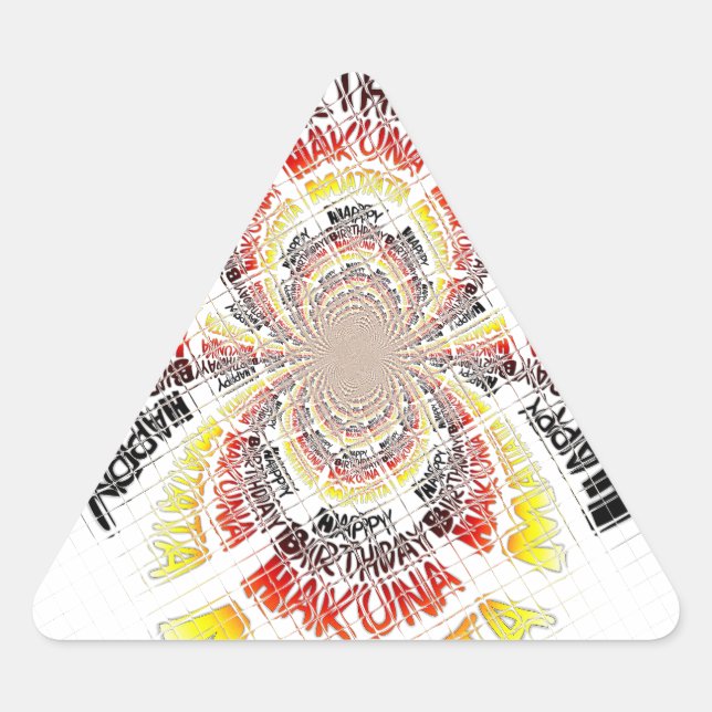 Birthday Kaleidoscope Art Print Triangle Sticker (Front)