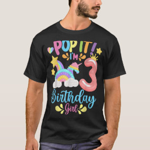 Birthday Kids Pop It I Am 3 Years Old 3rd Birthday T-Shirt