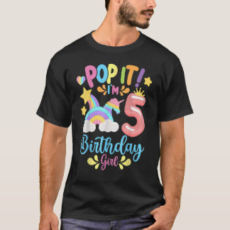 Birthday Kids Pop It I Am 5 Years Old 5th Birthday T-Shirt