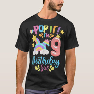 Birthday Kids Pop It I Am 9 Years Old 9th Birthday T-Shirt