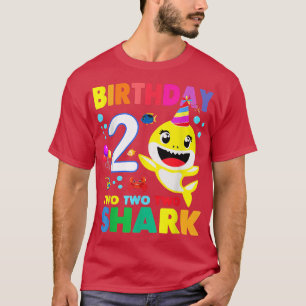 Birthday Kids Shark2nd Two 2 Year Old Matching Fam T-Shirt