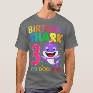 Birthday Kids Shark 3 Year Old 3rd Birthday Matchi T-Shirt