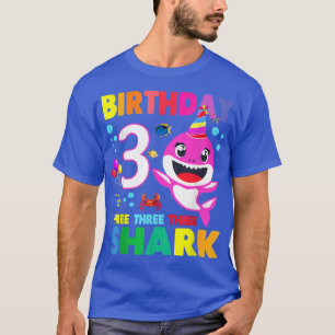 Birthday Kids Shark 3 Year Old 3rd Birthday Matchi T-Shirt