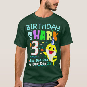 Birthday Kids Shark  3 Years Old 3rd  Family  T-Shirt