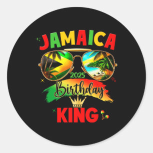 Birthday King 50th Jamaica 2025  Classic Round Sticker