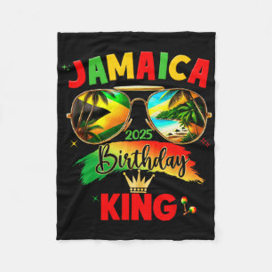 Birthday King 50th Jamaica 2025 Fleece Blanket
